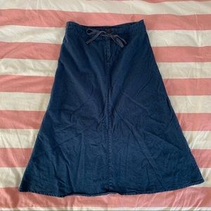 navy blue patagonia midi skirt